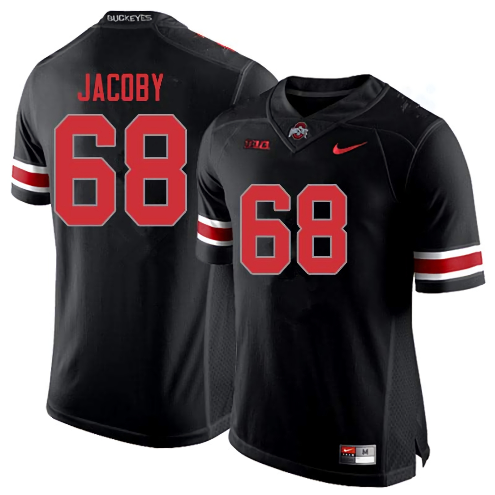 Ryan Jacoby Ohio State Buckeyes Men's NCAA #68 Nike Blackout College Stitched Football Jersey XQI5656ER